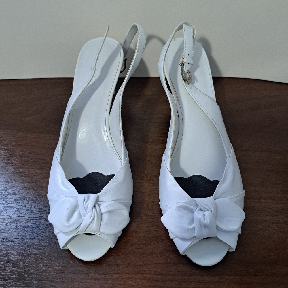 ETIENNE AIGNER White Slingback Shoes Size 8 Medium